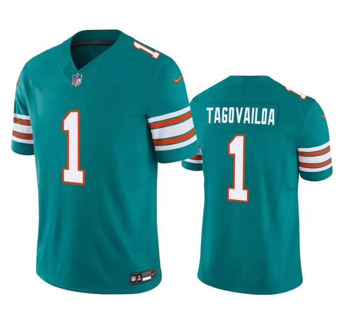 Men & Women & Youth Miami Dolphins #1 Tua Tagovailoa Aqua 2023 F.U.S.E Vapor Limited Stitched Football Jersey